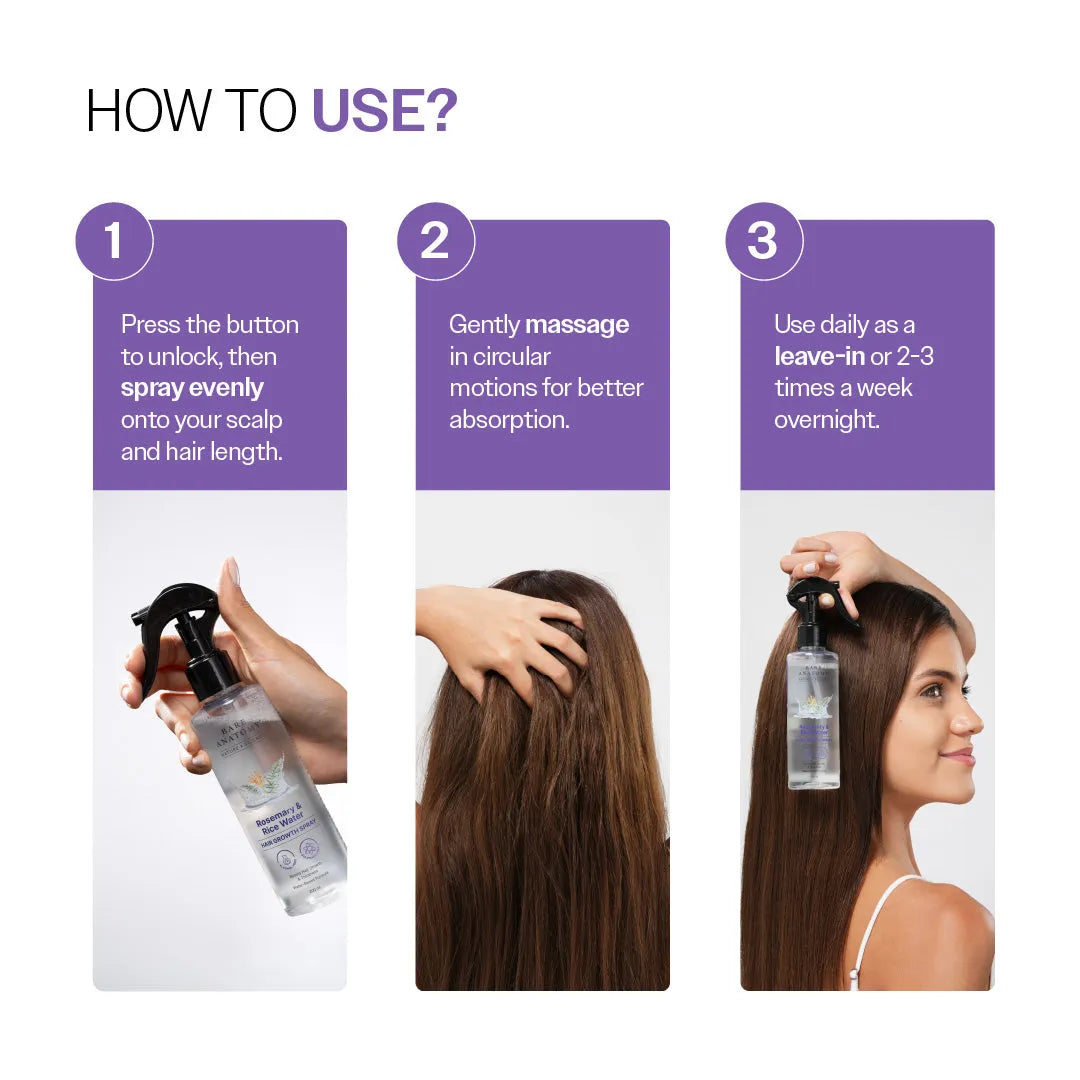 Rosemary & Rice Water Spray For Natural Hair Growth & Hair Thickness