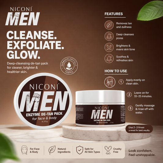 Niconi Men & Women Enzyme De-Tan Pack For Face & Body (300g)
