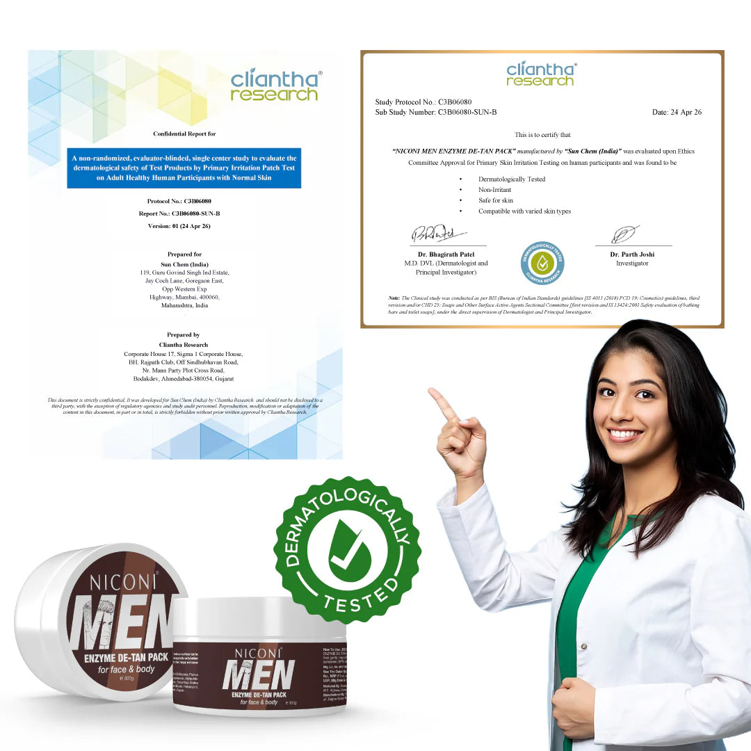 Niconi Men & Women Enzyme De-Tan Pack For Face & Body (300g)